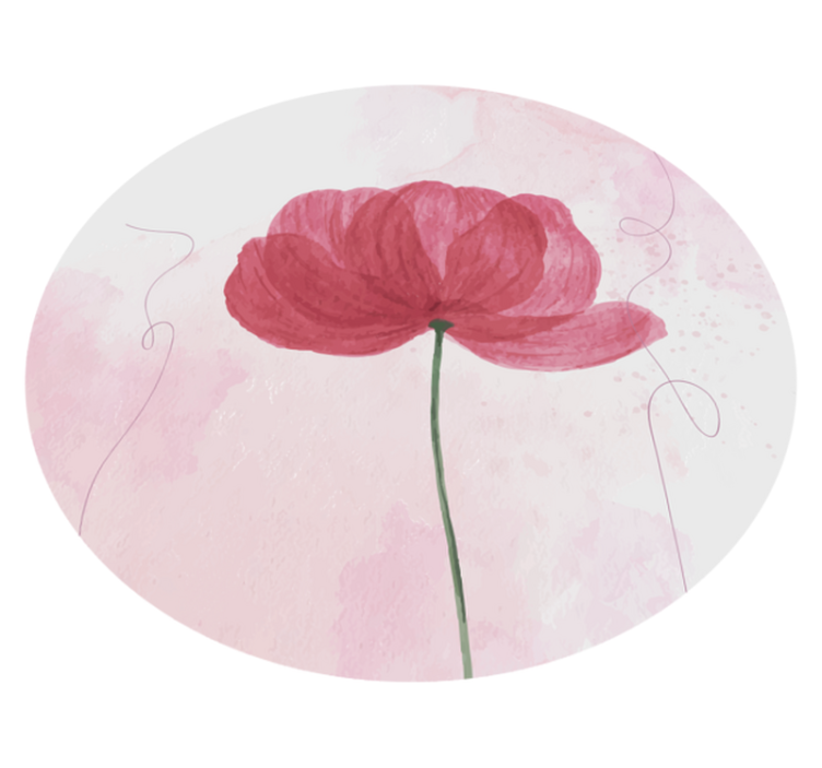 Aquarel klaproos ontwerp vinyl tapijt bloemen en planten - TenStickers
