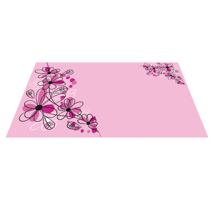 Bloemige roze bedel vinyl tapijt bloemen en planten - TenStickers