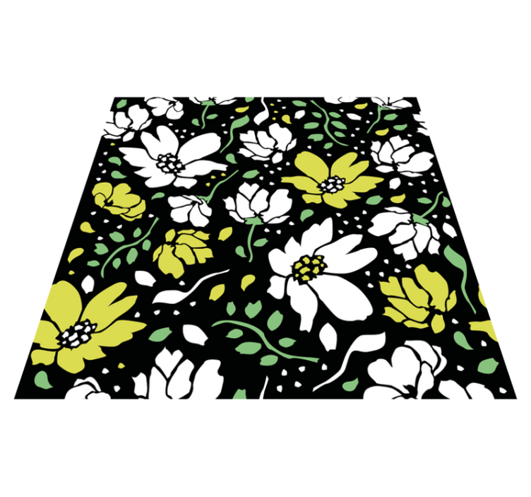Gedurfd bloemenpatroon vinyl tapijt bloemen en planten - TenStickers
