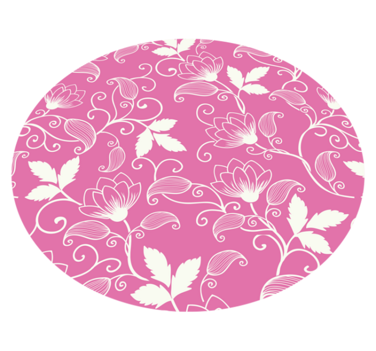Roze bloemenwervelingen vinyl tapijt bloemen en planten - TenStickers