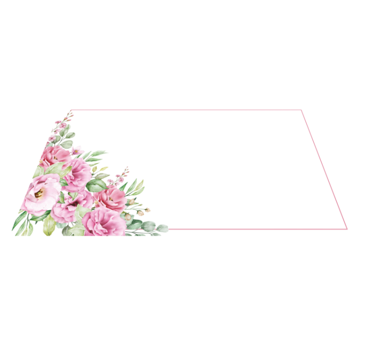 Roze elegante arrangement vinyl tapijt bloemen en planten - TenStickers