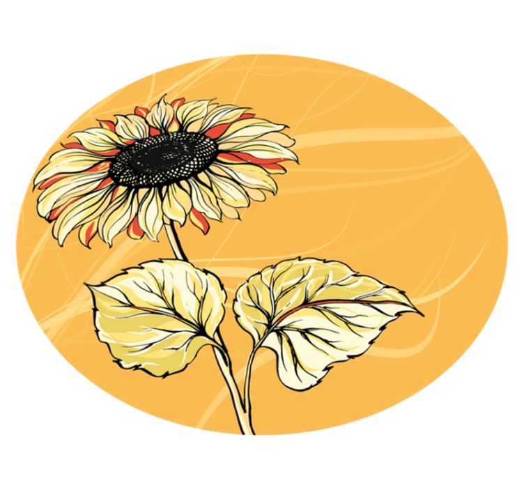 Heldere zonnebloembloesem vinyl tapijt bloemen en planten - TenStickers