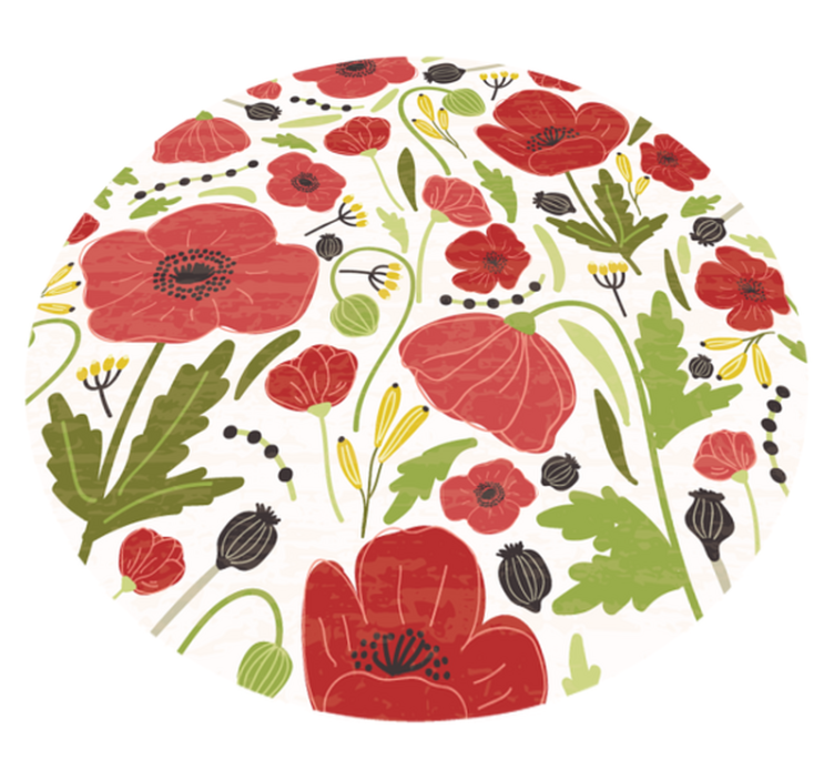 Rode papaverbloesems vinyl tapijt bloemen en planten - TenStickers