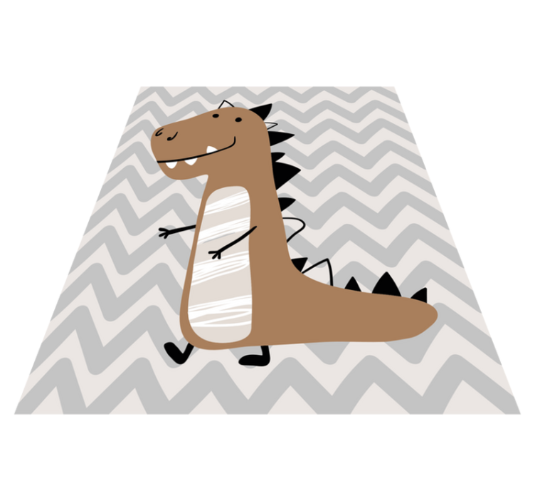 Bruine baby t-rex vinyl tapijt voor meer kinderen - TenStickers