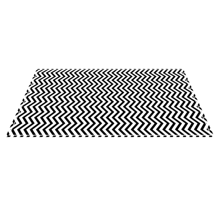 Chevron zwart en wit vinyl tapijt geometrisch - TenStickers