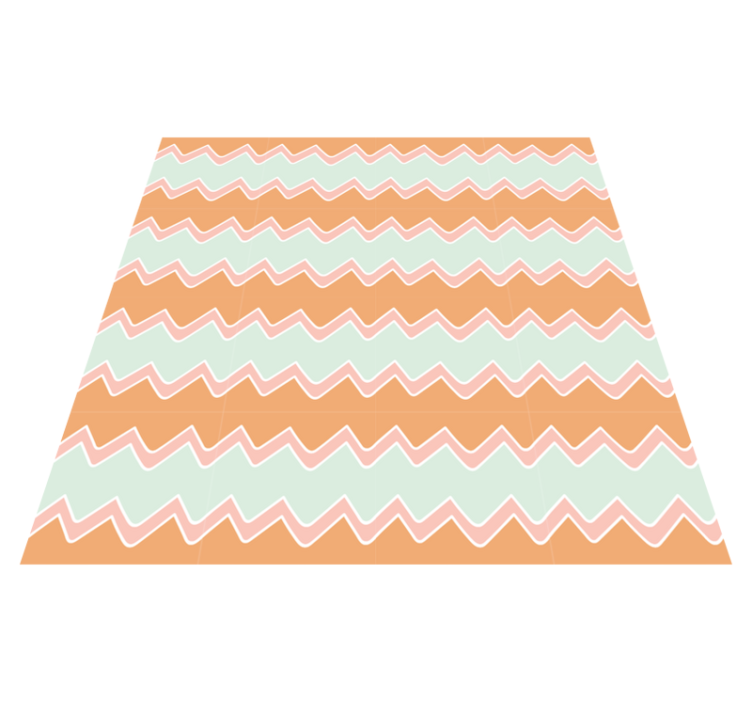 Beige en blauw zigzagpatroon vinyl tapijt geometrisch - TenStickers