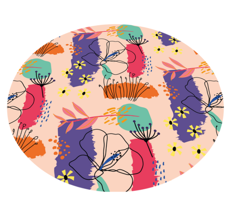 Heldere bloemenmotieven vinyl tapijt bloemen en planten - TenStickers