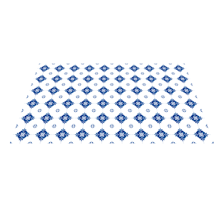 Keramisch bloemenmotief vinyl tapijt tegels - TenStickers