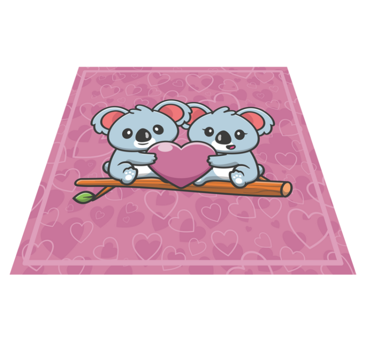 Koala liefdeshart vinyl tapijt kind - TenStickers