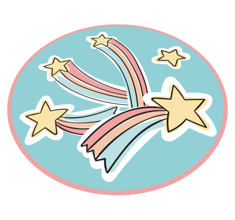 Kleurrijke regenboogsterren vinyl tapijt kind - TenStickers