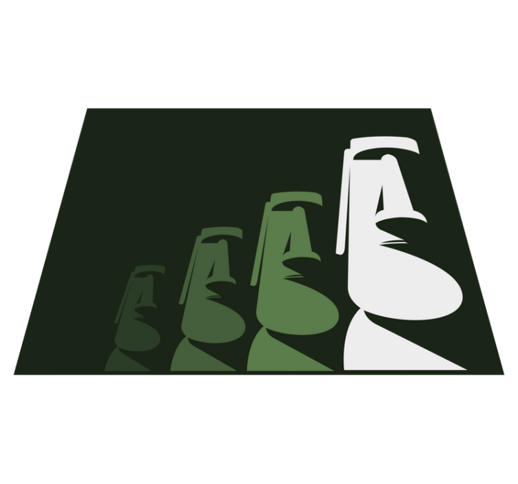 Moai-beelden omtrek vinyl tapijt woonkamer - TenStickers