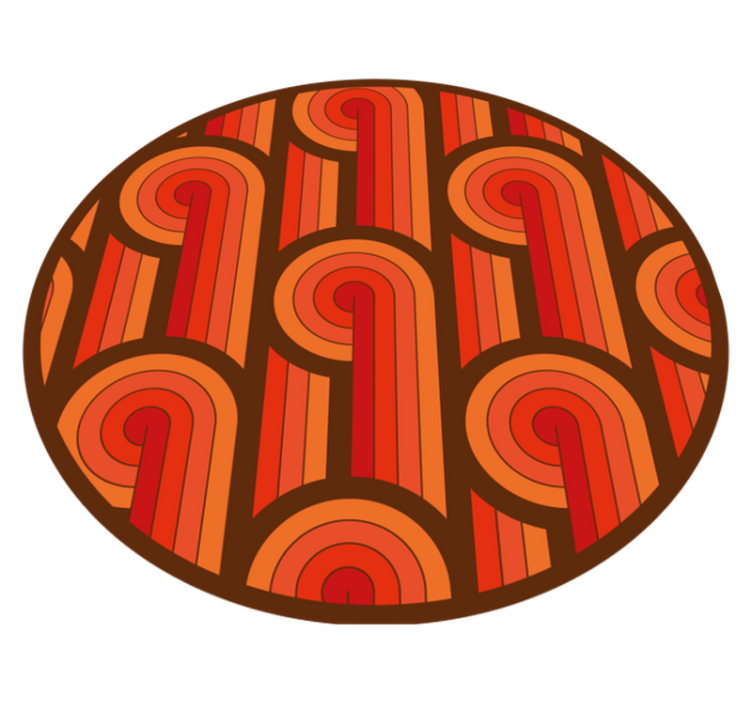 Retro ronde afbeelding vinyl vloerkleed rond - TenStickers