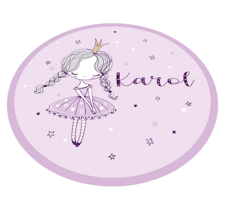 Ballet fee illustratie vinyl tapijt met naam - TenStickers