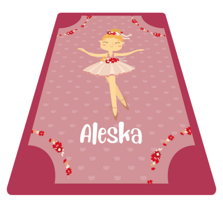 Ballerina stuk vinyl tapijt met naam - TenStickers