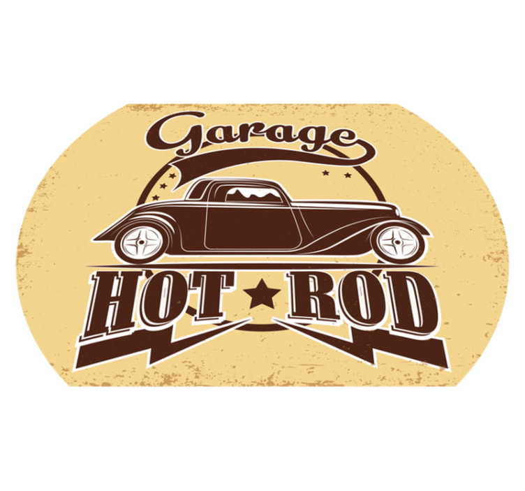 Garage hot rod vinyl tapijt antiek - TenStickers