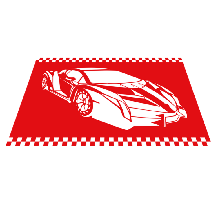 Raceauto thema vinyl tapijt tiener - TenStickers