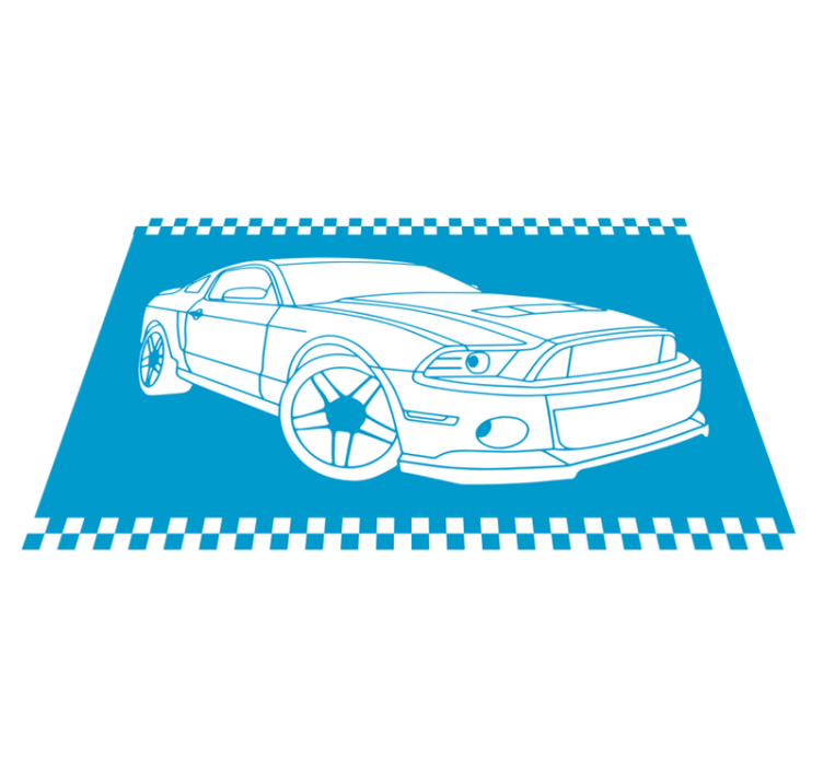 Raceauto schets vinyl tapijt snelweg - TenStickers