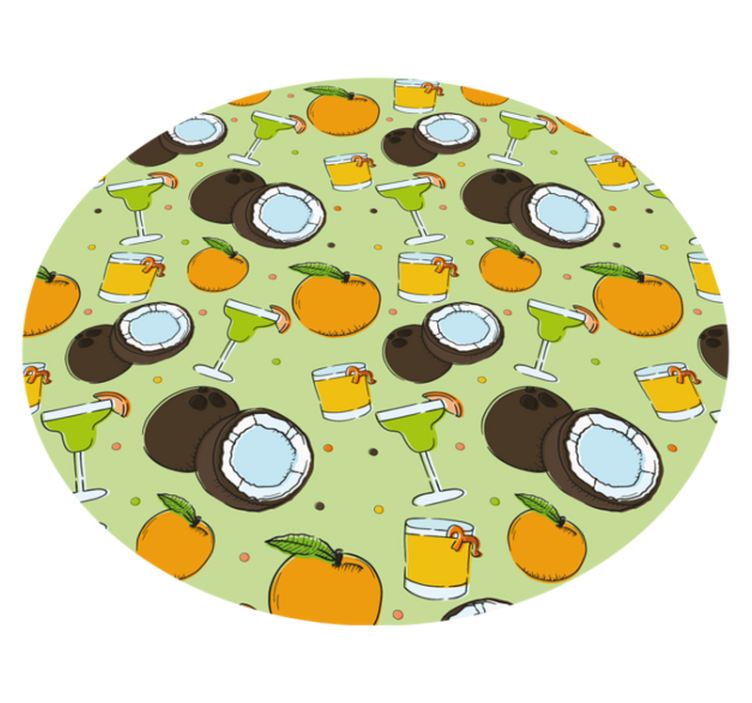 Kokoscocktailplezier vinyl vloerkleed rond - TenStickers