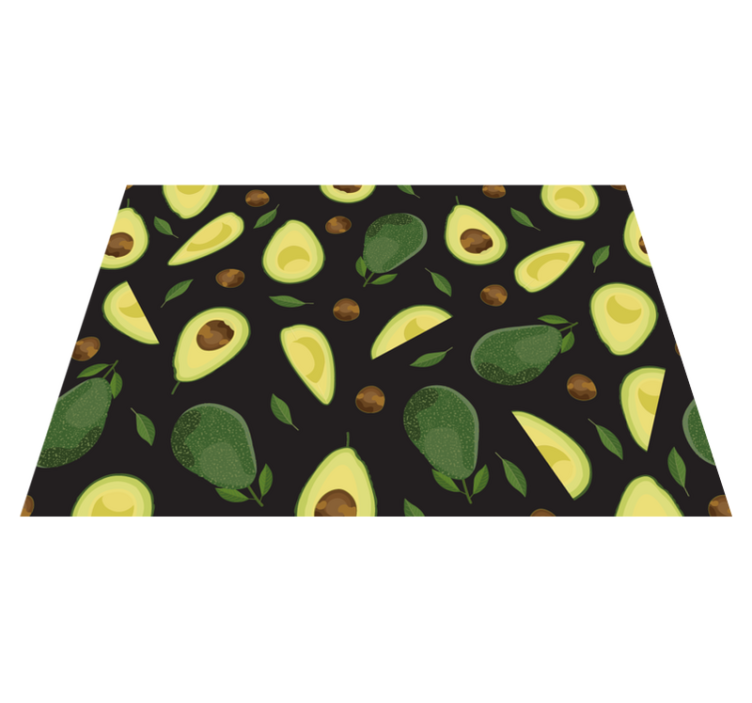 Avocado-motief vinyl vloerkleed keuken - TenStickers