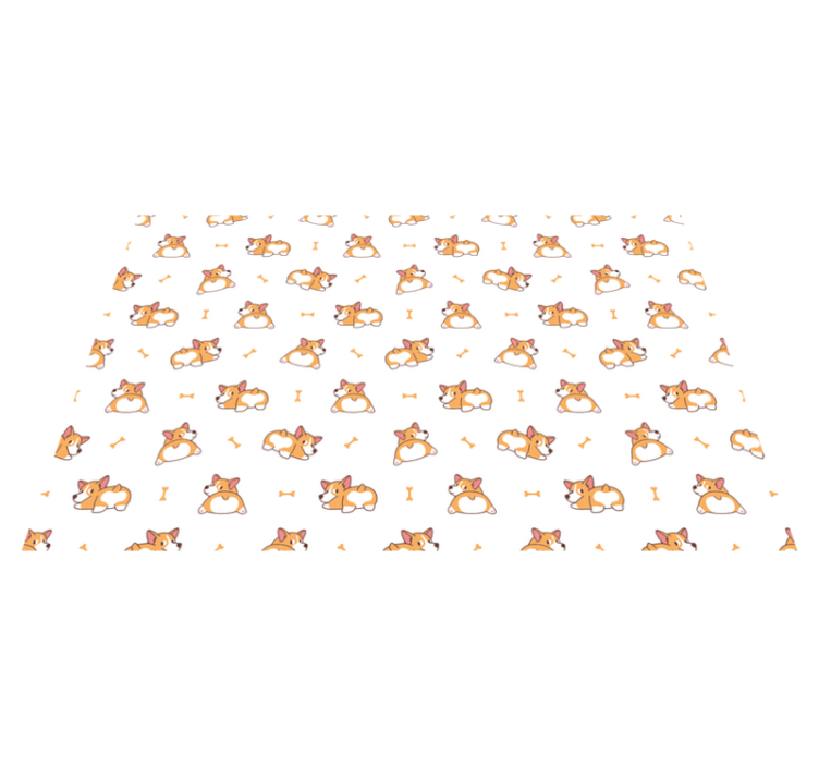 Schattige corgi-personages vinyl tapijt kind - TenStickers
