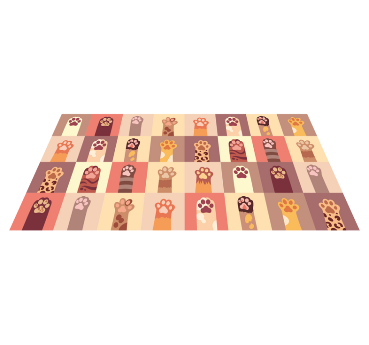 Levendige pootafdrukken vinyl tapijt dierenprint - TenStickers