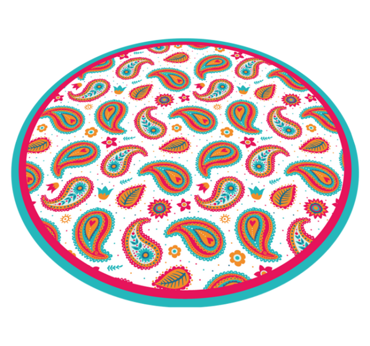 Levendig paisley-motief etnisch vinyl tapijt - TenStickers