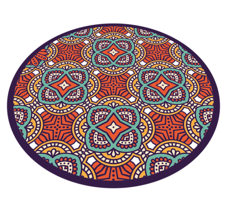 Kleurrijke geometrische harmonie vinyl tapijt mandala - TenStickers