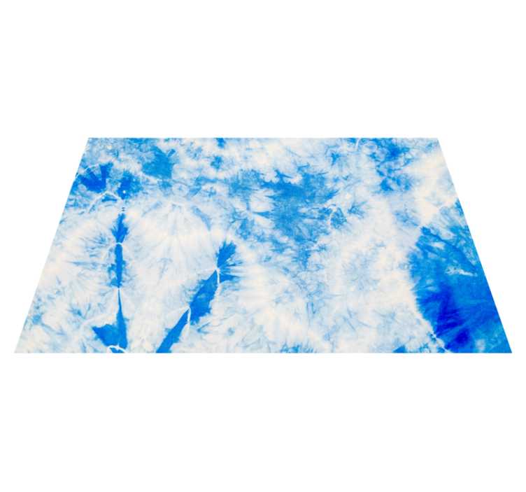 Blauwe tie-dye vinyl tapijt woonkamer - TenStickers
