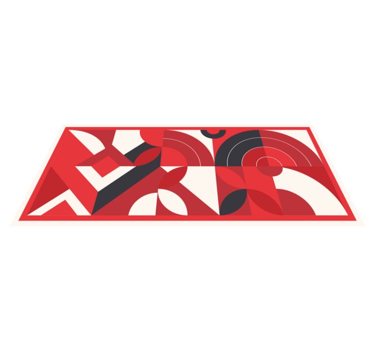 Gedurfde abstracte vormen vinyl tapijt geometrisch - TenStickers