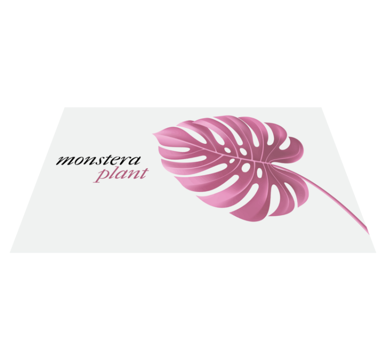 Roze monstera plant vinyl tapijt bloemen en planten - TenStickers