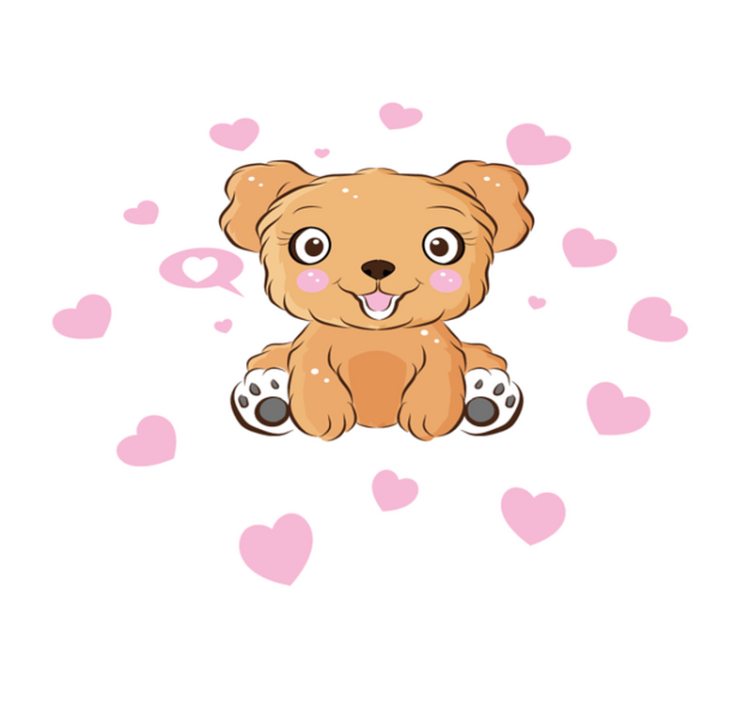 Schattige puppy illustratie vinyl vloerkleed rond - TenStickers