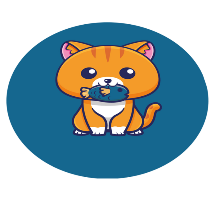 Cartoon kattencirkel dieren vinyl tapijt - TenStickers