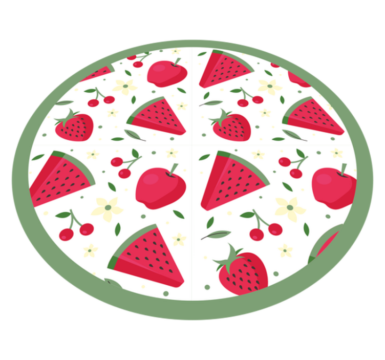 Fruit bloemenpatroon vinyl vloerkleed keuken - TenStickers