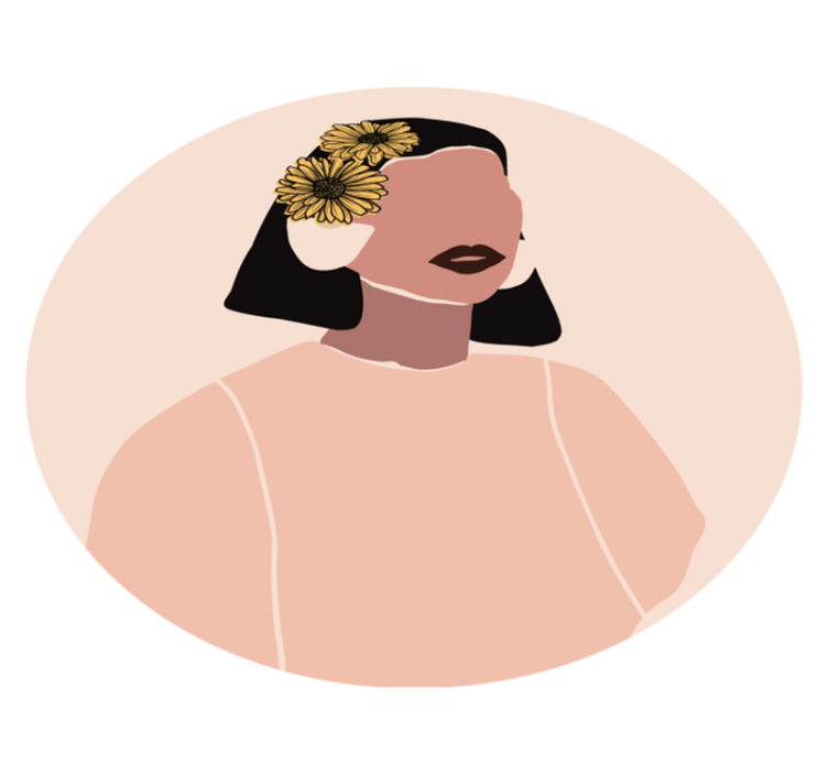 Bloemenportret vinyl tapijt bloemen en planten - TenStickers