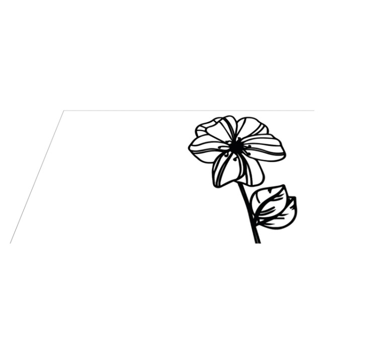 Elegant zwart-wit ontwerp vinyl tapijt bloemen en planten - TenStickers