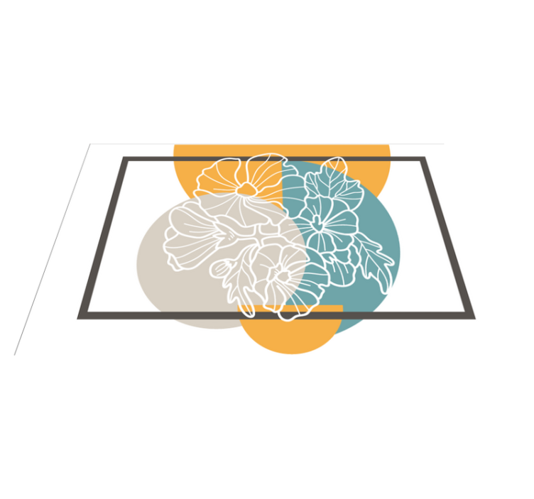 Moderne bloemenaccent vinyl tapijt bloemen en planten - TenStickers