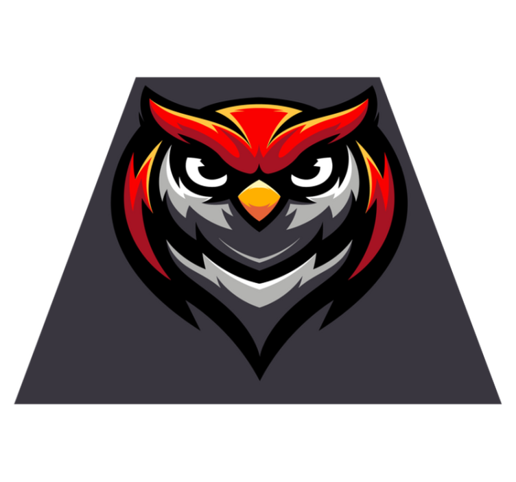 Uil grafische vetgedrukt vinyl tapijt tiener - TenStickers