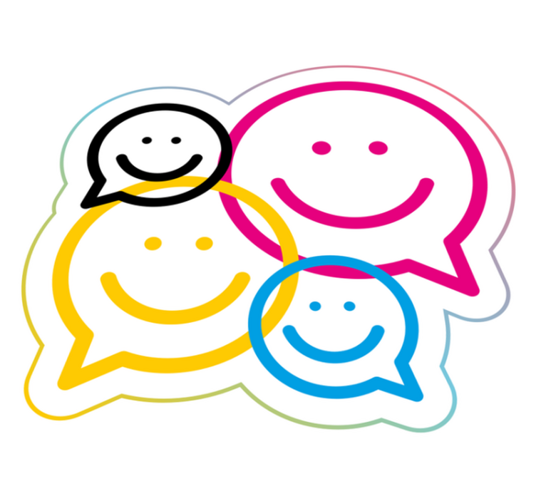 Smileygezichtscollectie vinyl tapijt tiener - TenStickers