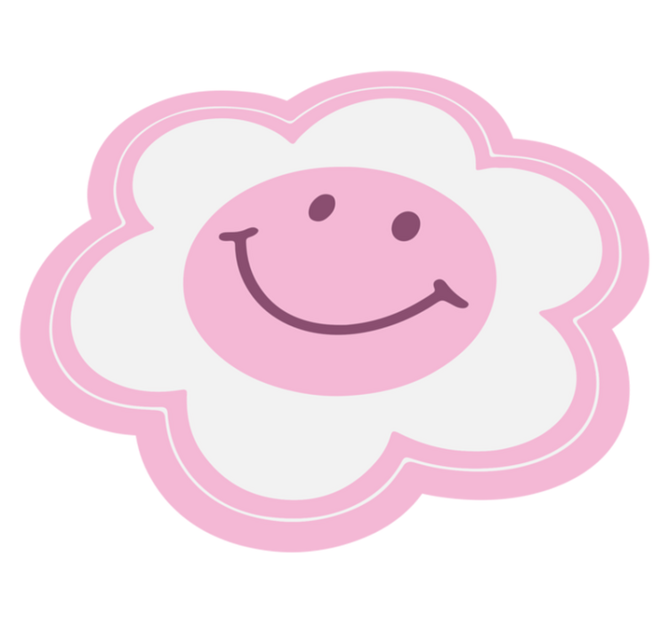 Smiley bloemen embleem vinyl tapijt tiener - TenStickers