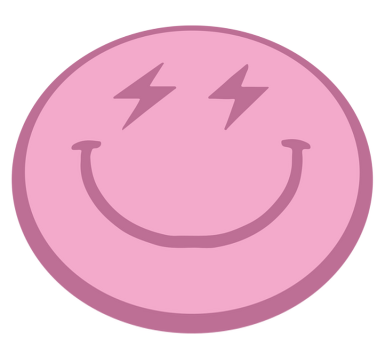Moderne vinyl vloerkleed Roze bliksem smiley - TenStickers