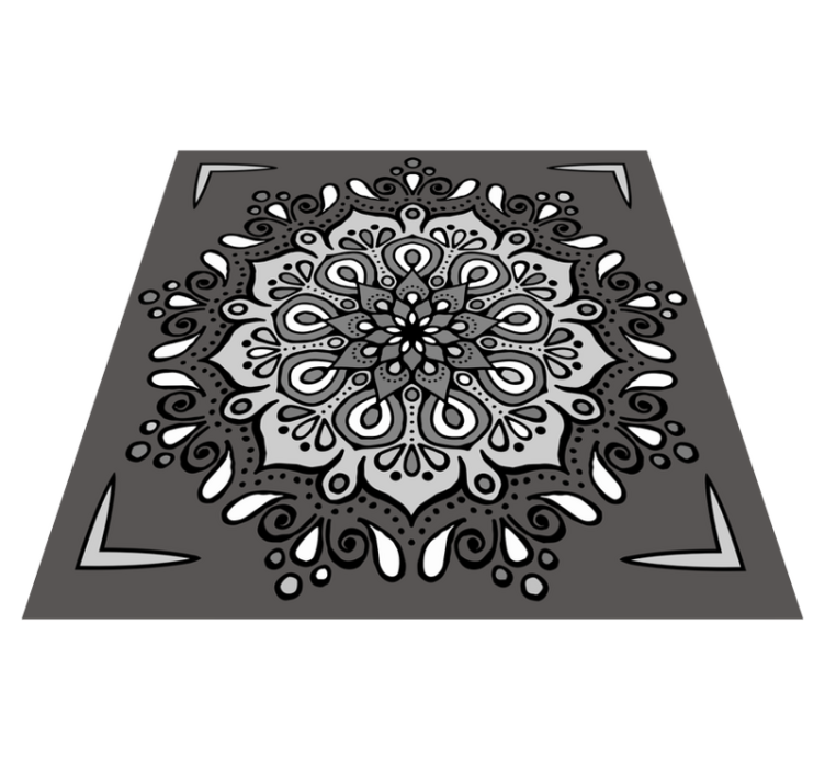 Elegant motief op grijs vinyl tapijt mandala - TenStickers