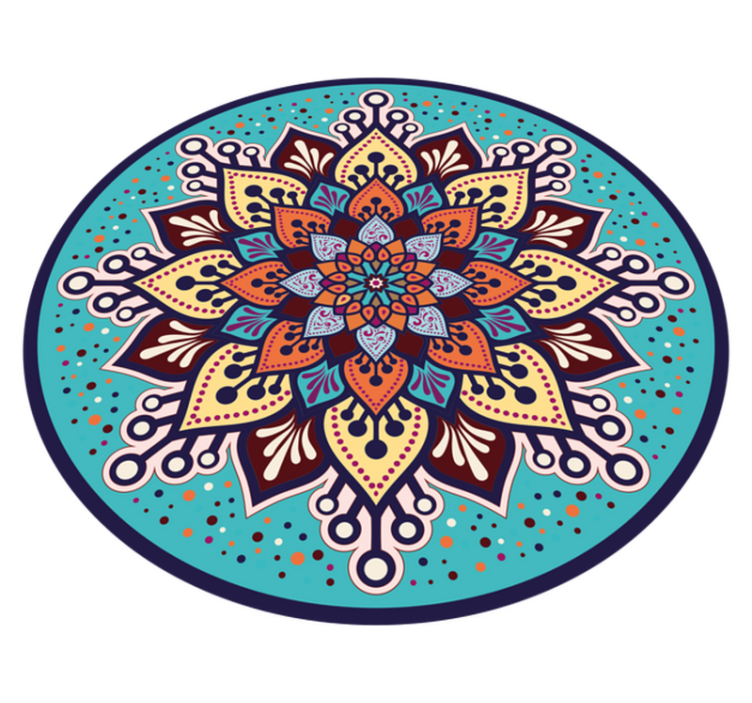Arte colorido en círculo vinyl tapijt mandala - TenStickers