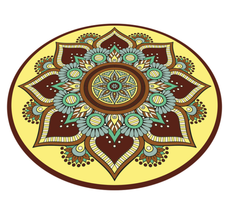 Kleurrijk sierlijk patroon vinyl tapijt mandala - TenStickers