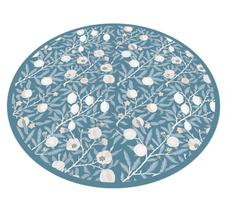 Vinyl vloerkleed rond met bloemenpatroon - TenStickers