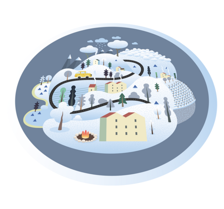 Grillige landschapsreis vinyl tapijt snelweg - TenStickers