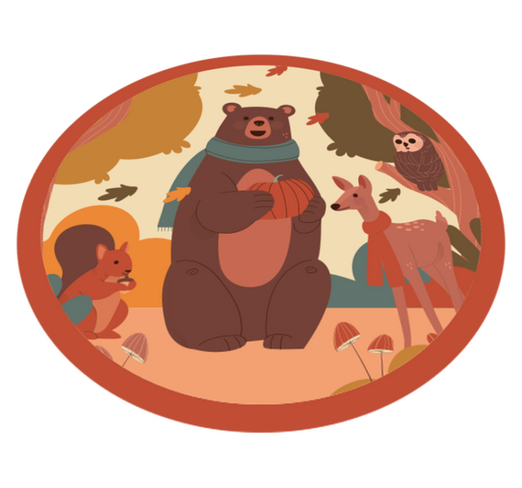 Bosdierenvrienden vinyl tapijt baby - TenStickers