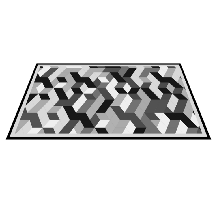 Grijs 3d-patroon vinyl tapijt geometrisch - TenStickers