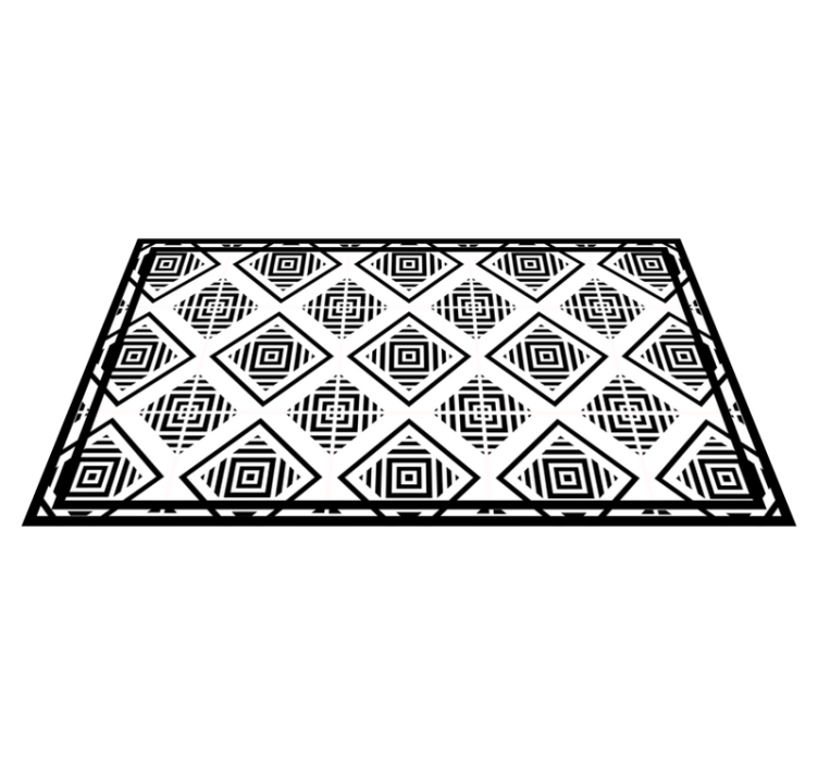 Monochrome motieven vinyl tapijt geometrisch - TenStickers