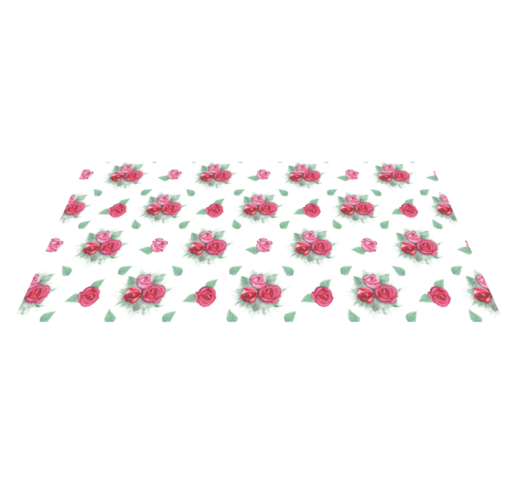 Set rozen vinyl tapijt bloemen en planten - TenStickers