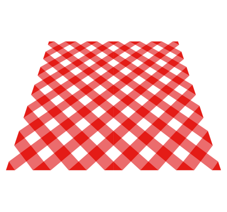 Karmozijnrood geruit motief vinyl tapijt met strepen - TenStickers